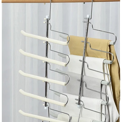 Organizator pentru pantaloni 5 suporturi otel inoxidabil