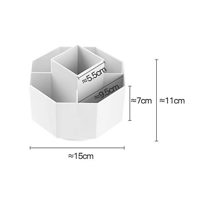Cutie de depozitare pensule de machiaj rotativ 360 grade 5 compartimente ALBA