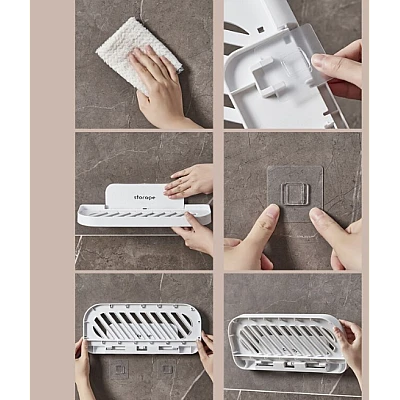 Suport pliabil pentru baie autoadeziv 36 x 15.3 cm alb