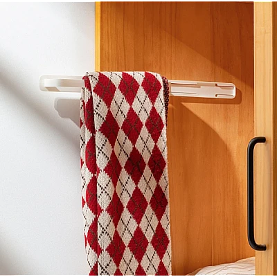 Suport autoadeziv pentru prosop retractabil 26.4 x 3 x 5.5 cm alb