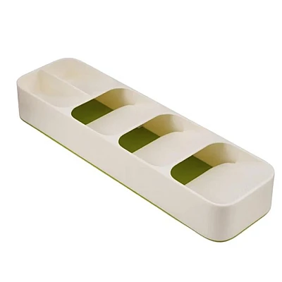 Organizator pentru tacamuri 5 compartimente Alb