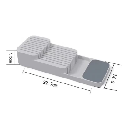 Organizator / suport pentru cutite 2 nivele pentru 18 cutite Alb