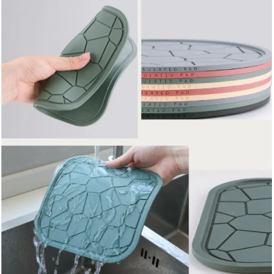 Set 2 suporturi de cauciuc pentru cratite 18 cm VERDE