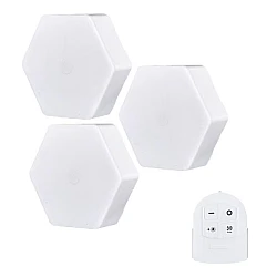 Set 3 spoturi hexagonale LED cu telecomanda