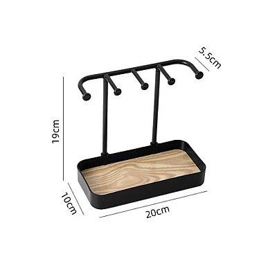 Suport pentru bijuterii cu 5 brate 20 x 10 x 19 cm NEGRU