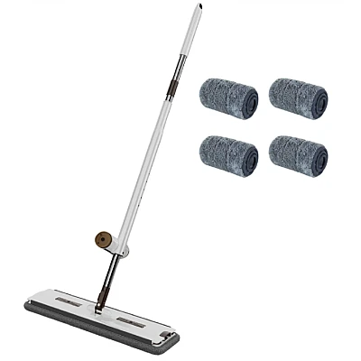 Set mop rotativ cu 4 lavete microfibra