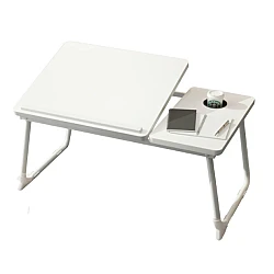 Masa pliabila pentru laptop cu suport pentru pahar reglabila pe inaltime 5 pozitii ALBA
