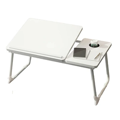 Masa pliabila pentru laptop cu suport pentru pahar reglabila pe inaltime 5 pozitii ALBA