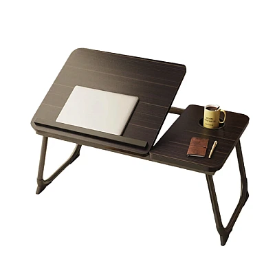 Masa pliabila pentru laptop cu suport pentru pahar reglabila pe inaltime 5 pozitii NEAGRA