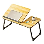 Masa pliabila pentru laptop cu suport pentru pahar reglabila pe inaltime 5 pozitii LEMN NATUR