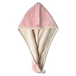 Prosop turban cu nasture pentru uscare par ROZ