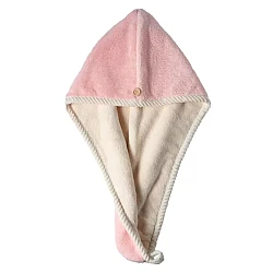 Prosop turban cu nasture pentru uscare par ROZ