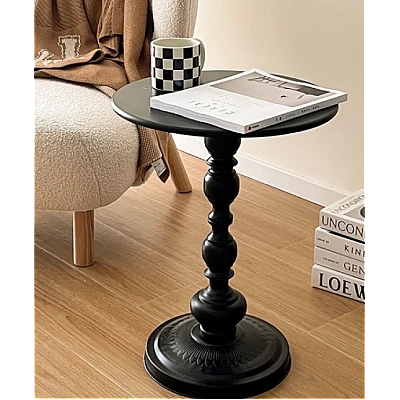 Masuta rotunda pentru cafea fier 52 x 38 cm NEGRU