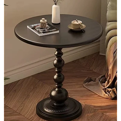 Masuta rotunda pentru cafea fier 52 x 38 cm NEGRU