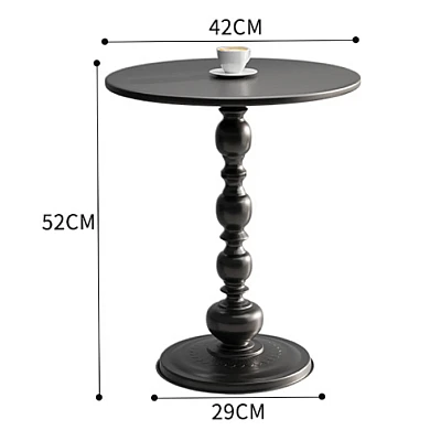Masuta rotunda pentru cafea fier 52 x 38 cm NEGRU