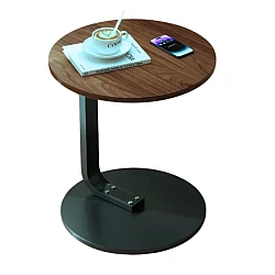 Masuta rotunda pentru cafea lemn cu metal 50 x 60 cm natur cu negru