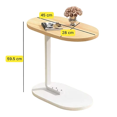 Masuta dreptunghiulara pentru cafea 45x60x30cm natur cu ALB Masuta dreptunghiulara pentru cafea 45x60x30cm natur cu ALB