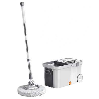 Set mop rotativ 360 grade cu galeata centrifuga din inox galeata portabila sistem evacuare apa Set mop rotativ 360 grade cu galeata centrifuga din inox galeata portabila sistem evacuare apa