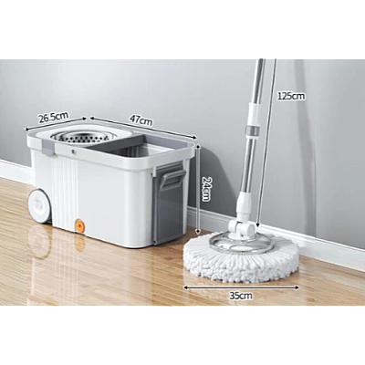 Set mop rotativ 360 grade cu galeata centrifuga din inox galeata portabila sistem evacuare apa Set mop rotativ 360 grade cu galeata centrifuga din inox galeata portabila sistem evacuare apa