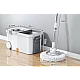Set mop rotativ 360 grade cu galeata centrifuga din inox galeata portabila sistem evacuare apa Set mop rotativ 360 grade cu galeata centrifuga din inox galeata portabila sistem evacuare apa