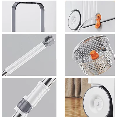 Set mop rotativ 360 grade cu galeata centrifuga din inox galeata portabila sistem evacuare apa Set mop rotativ 360 grade cu galeata centrifuga din inox galeata portabila sistem evacuare apa