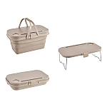 Lighean pliabil 2 in 1 cu masuta picnic 8L BEJ