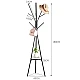 Cuier haine cu suport din lemn pentru accesorii 9 carlige otel carbon 180 x 45 cm Cuier haine cu suport din lemn pentru accesorii 9 carlige otel carbon 180 x 45 cm