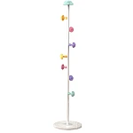 Cuier pentru haine 7 carlige in forma de ciuperca otel carbon 167 x 30 cm ALB