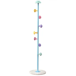 Cuier pentru haine 7 carlige in forma de ciuperca otel carbon 167 x 30 cm ALBASTRU