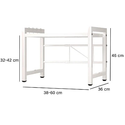 Raft extensibil pentru bucatarie polita ajustabila pe inaltime ALB