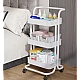 Raft portabil cu 3 nivele de depozitare maner pentru transportare din metal 45x37x82cm ALB Raft portabil cu 3 nivele de depozitare maner pentru transportare din metal 45x37x82cm ALB