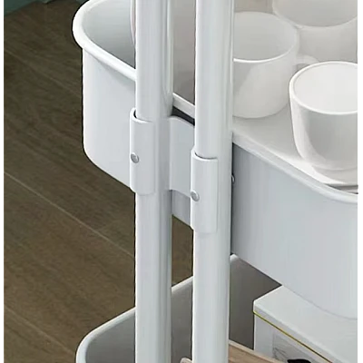 Raft portabil cu 3 nivele de depozitare maner pentru transportare din metal 45x37x82cm ALB Raft portabil cu 3 nivele de depozitare maner pentru transportare din metal 45x37x82cm ALB
