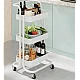 Raft portabil cu 3 nivele de depozitare maner pentru transportare din metal 45x37x82cm ALB Raft portabil cu 3 nivele de depozitare maner pentru transportare din metal 45x37x82cm ALB