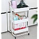 Raft portabil cu 3 nivele de depozitare maner pentru transportare din metal 45x37x82cm ALB Raft portabil cu 3 nivele de depozitare maner pentru transportare din metal 45x37x82cm ALB