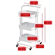 Raft portabil cu 3 nivele de depozitare maner pentru transportare din metal 45x37x82cm ALB Raft portabil cu 3 nivele de depozitare maner pentru transportare din metal 45x37x82cm ALB