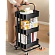 Raft portabil cu 3 nivele de depozitare maner pentru transportare din metal 45x37x82cm NEGRU Raft portabil cu 3 nivele de depozitare maner pentru transportare din metal 45x37x82cm NEGRU