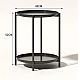 Masuta rotunda pentru cafea din metal 2 nivele 42 x 52 cm NEAGRA