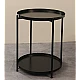 Masuta rotunda pentru cafea din metal 2 nivele 42 x 52 cm NEAGRA