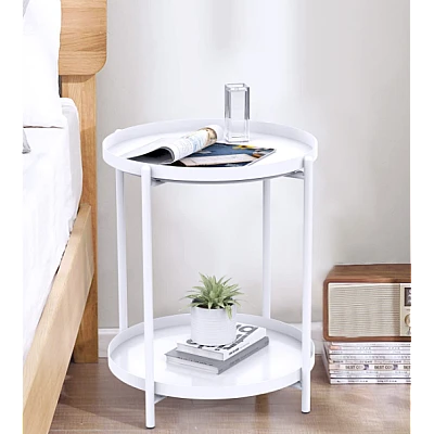 Masuta rotunda pentru cafea din metal 2 nivele 42 x 52 cm ALBA Masuta rotunda pentru cafea din metal 2 nivele 42 x 52 cm ALBA