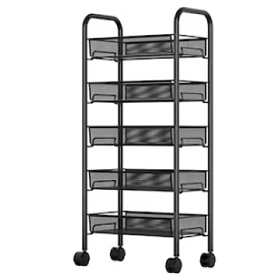 Organizator slim portabil cu 5 nivele 4 rafturi retractabile rotativ 360 NEGRU Organizator slim portabil cu 5 nivele 4 rafturi retractabile rotativ 360 NEGRU