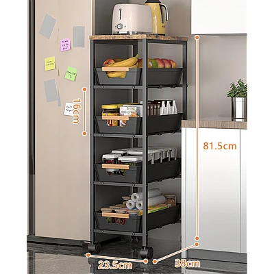 Organizator slim portabil cu 5 nivele 4 rafturi retractabile rotativ 360 NEGRU Organizator slim portabil cu 5 nivele 4 rafturi retractabile rotativ 360 NEGRU