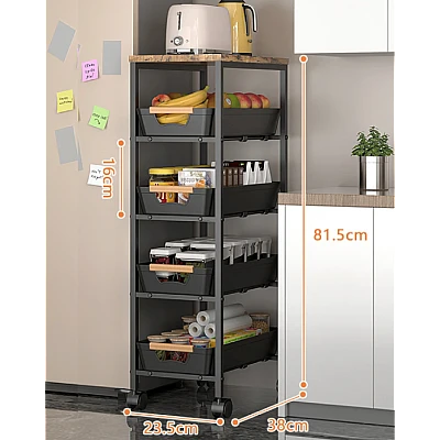 Organizator slim portabil cu 5 nivele 4 rafturi retractabile rotativ 360 NEGRU Organizator slim portabil cu 5 nivele 4 rafturi retractabile rotativ 360 NEGRU
