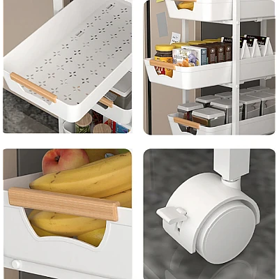 Organizator slim portabil cu 5 nivele 4 rafturi retractabile rotativ 360 NEGRU Organizator slim portabil cu 5 nivele 4 rafturi retractabile rotativ 360 NEGRU