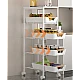 Organizator slim portabil cu 5 nivele 4 rafturi retractabile rotativ 360 1 polita din MDF ALB Organizator slim portabil cu 5 nivele 4 rafturi retractabile rotativ 360 1 polita din MDF ALB