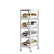 Organizator slim portabil cu 5 nivele 4 rafturi retractabile rotativ 360 1 polita din MDF ALB Organizator slim portabil cu 5 nivele 4 rafturi retractabile rotativ 360 1 polita din MDF ALB