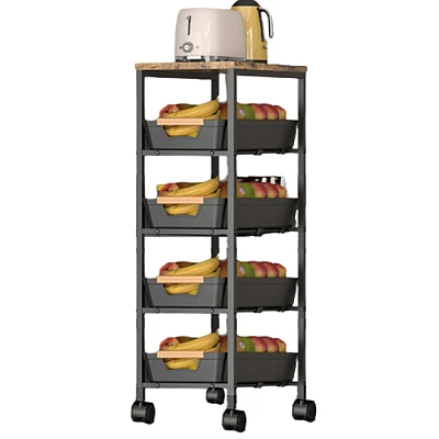Organizator slim portabil cu 5 nivele 4 rafturi retractabile rotativ 360 1 polita din MDF NEGRU Organizator slim portabil cu 5 nivele 4 rafturi retractabile rotativ 360 1 polita din MDF NEGRU