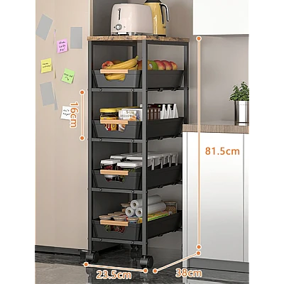 Organizator slim portabil cu 5 nivele 4 rafturi retractabile rotativ 360 1 polita din MDF NEGRU Organizator slim portabil cu 5 nivele 4 rafturi retractabile rotativ 360 1 polita din MDF NEGRU