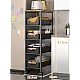 Organizator slim portabil cu 5 nivele 4 rafturi retractabile rotativ 360 1 polita din MDF NEGRU Organizator slim portabil cu 5 nivele 4 rafturi retractabile rotativ 360 1 polita din MDF NEGRU