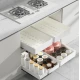 Set 3 sertare cu glisiere autoadezive soft close extragere totala sina cu extensie 3 dimensiuni alb