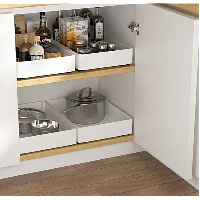 Set 3 sertare cu glisiere autoadezive soft close extragere totala sina cu extensie 3 dimensiuni alb Set 3 sertare cu glisiere autoadezive soft close extragere totala sina cu extensie 3 dimensiuni alb
